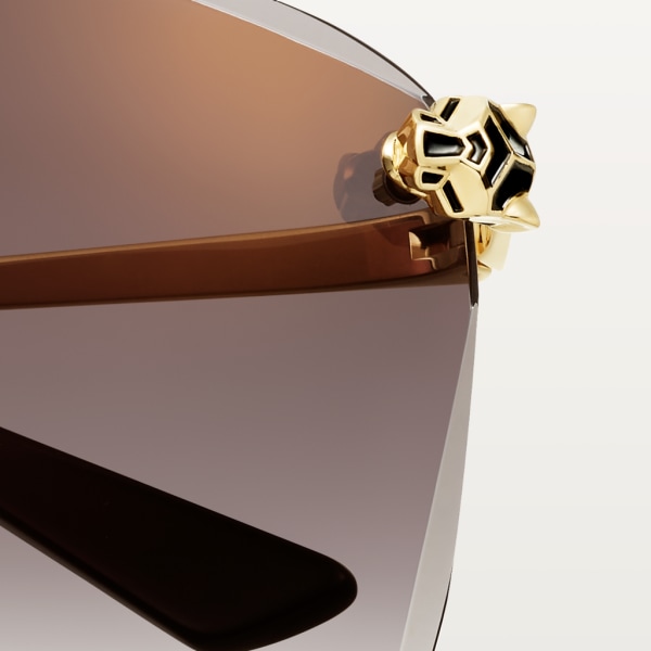Gafas de sol Panthère de Cartier Metal acabado dorado liso, lentes grises