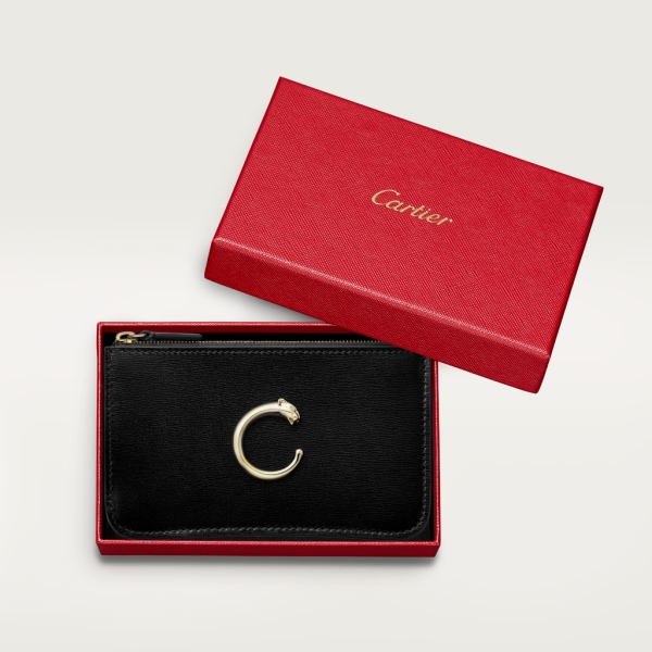 Panthère de Cartier Small Leather Goods, Card holder Black calfskin