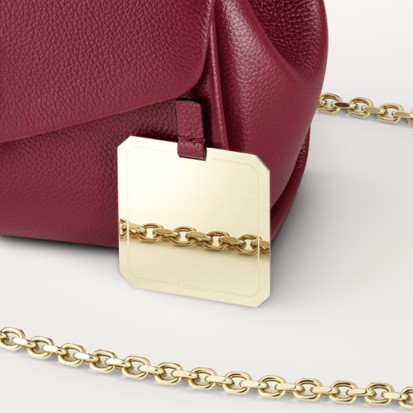 Panthère de Cartier bag, chain bag Burgundy calfskin, golden finish
