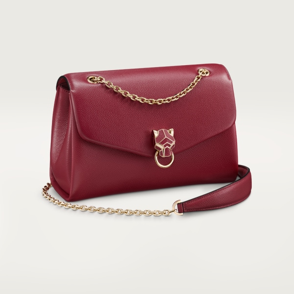 CRL1002398 - Panthère de Cartier bag, chain bag, small model - Burgundy  calfskin, golden finish - Cartier