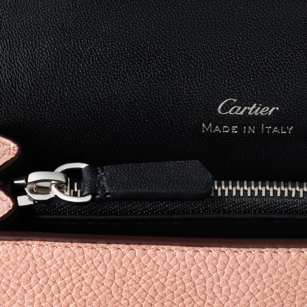 Panthère de Cartier Small Leather Goods, Card holder Blush calfskin, palladium finish