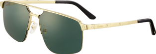 Gafas de sol Santos de Cartier Metal acabado dorado liso, lentes verdes