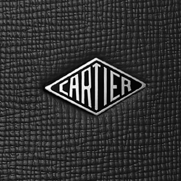 Small tote bag, Cartier Losange Grained black calfskin, palladium finish and enamel