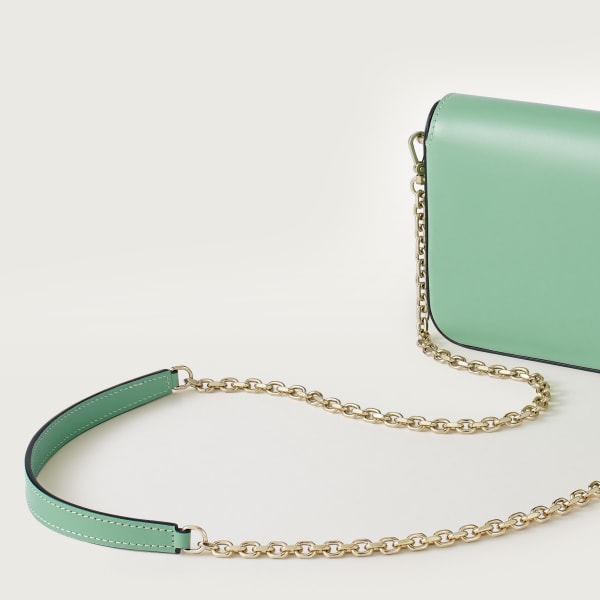 Bolso de cadena tamaño mini, C de Cartier Piel de becerro verde almendra, acabado dorado