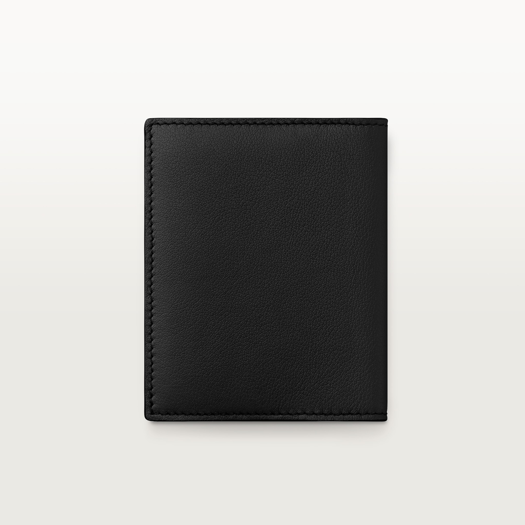 Four-credit card holder, Panthère de CartierBlack embossed calfskin, palladium finish