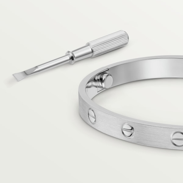 Men's bracelet with screws in platinum finish -
