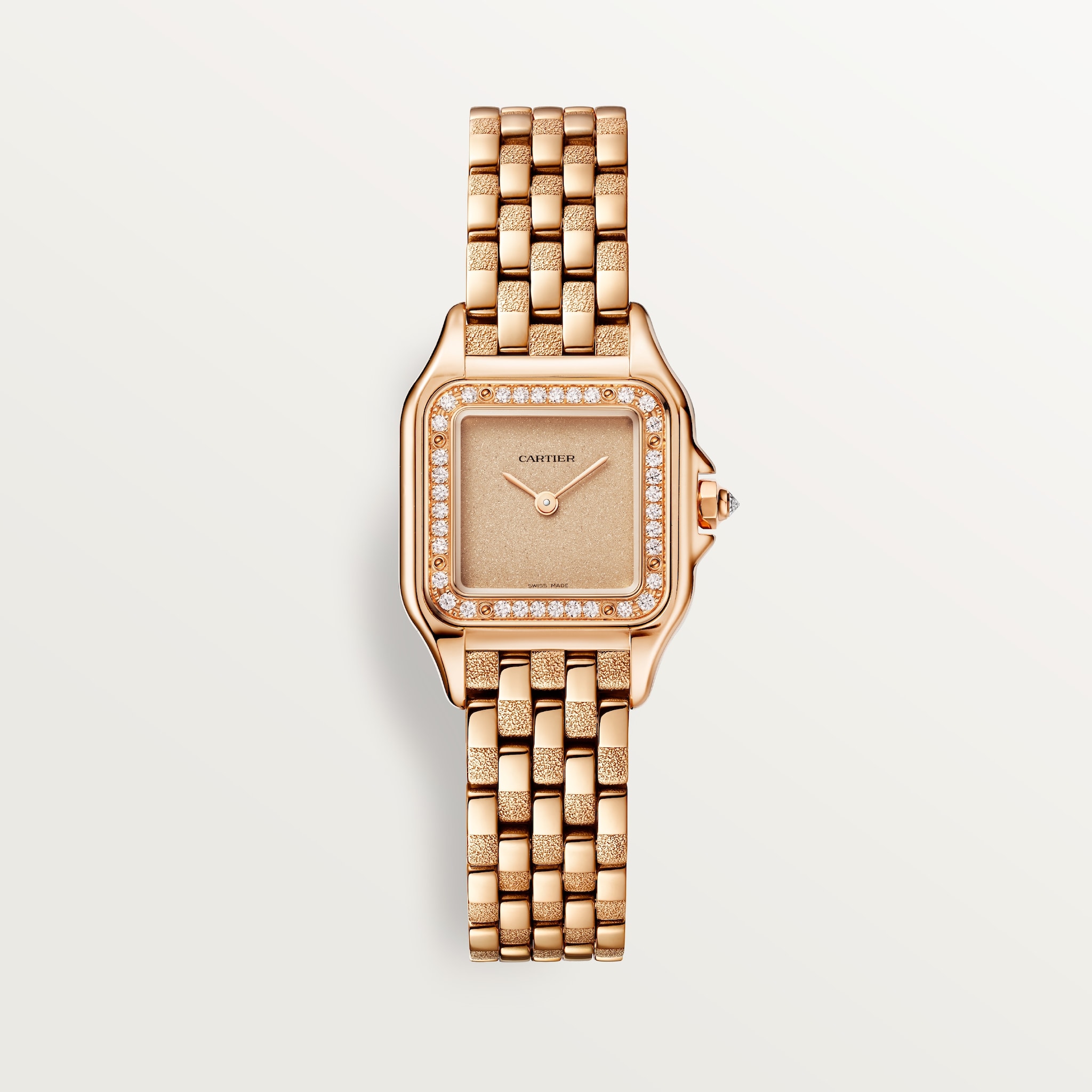 Reloj Panthère de CartierTamaño pequeño, cuarzo, oro rosa, diamantes