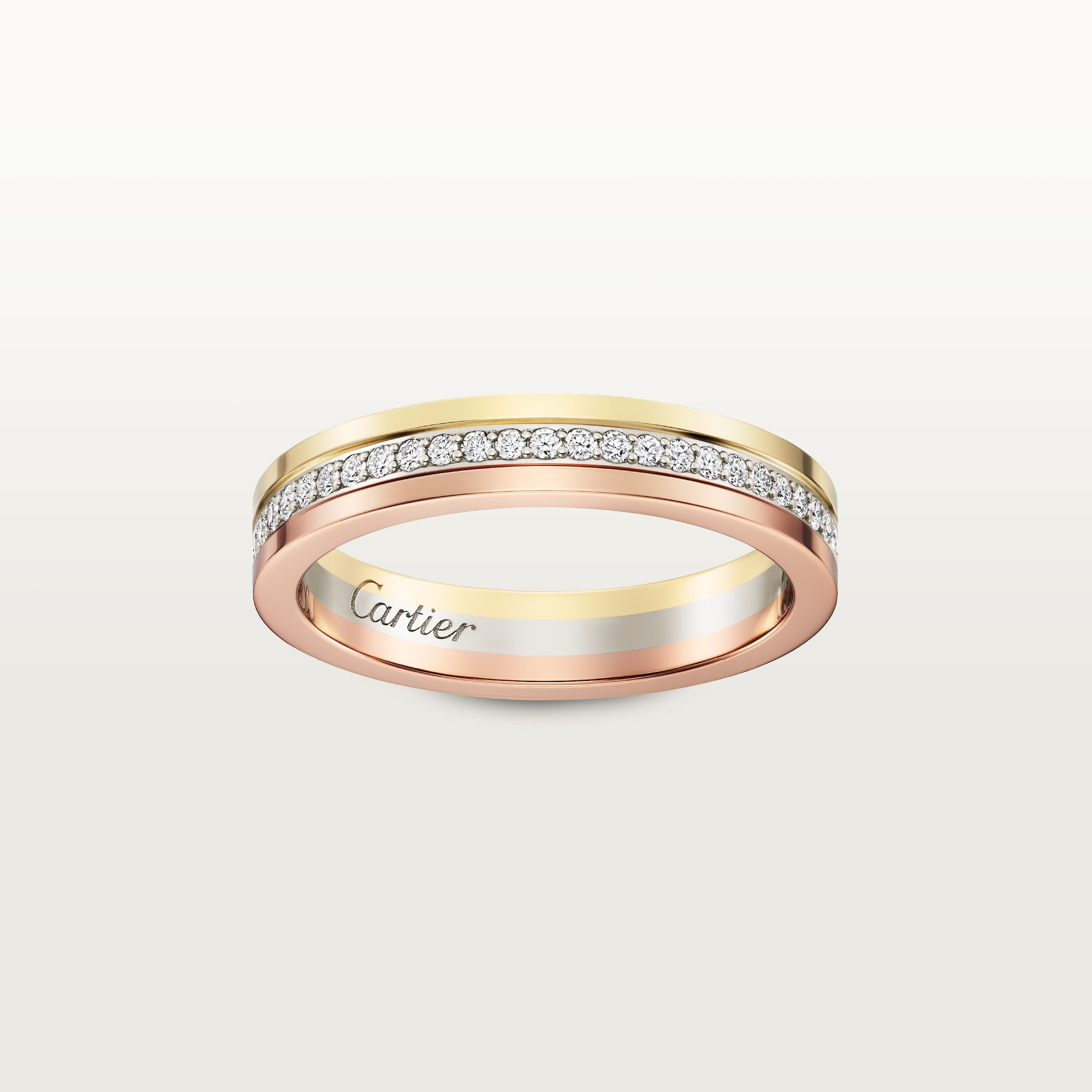 Vendôme Louis Cartier Wedding RingWhite gold, yellow gold, rose gold, diamonds