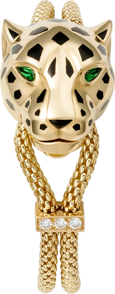 Panthère de Cartier braceletYellow gold, lacquer, diamonds, tsavorite garnets, onyx