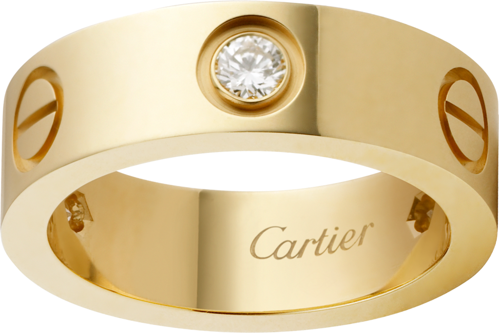 Pamflet Autonomie Broederschap CRB4032400 - LOVE ring, 3 diamonds - Yellow gold, diamonds - Cartier