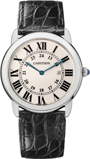 Ronde Solo de Cartier watch 36mm, quartz movement, steel, leather
