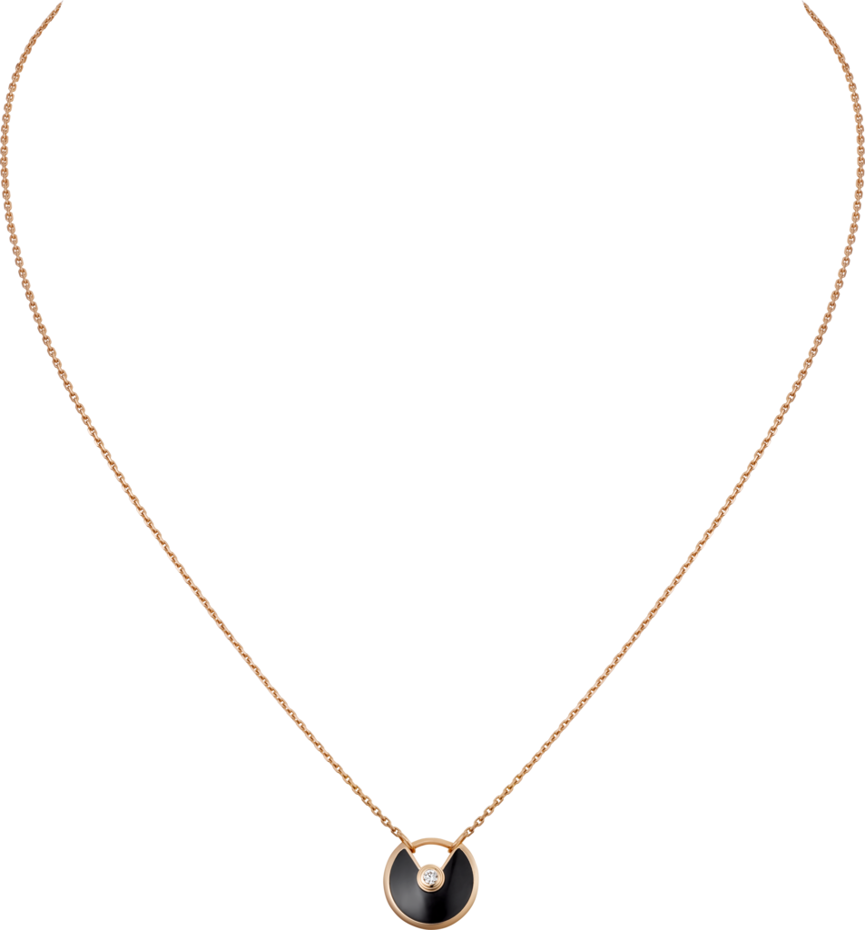Amulette de Cartier necklace, XS modelRose gold, onyx, diamonds