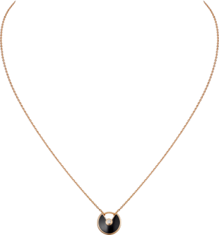 Amulette de Cartier necklace, XS model Rose gold, onyx, diamonds