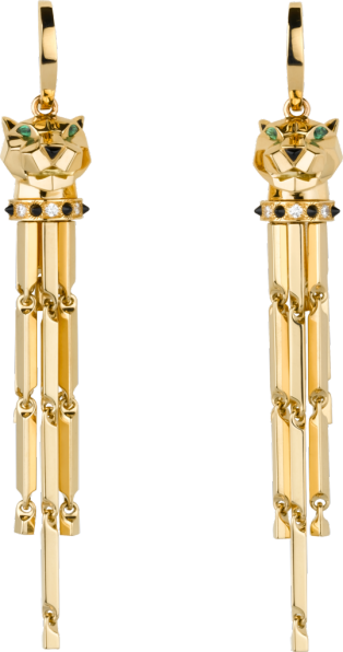 Panthère de Cartier earrings Yellow gold, diamonds, tsavorite garnet, onyx