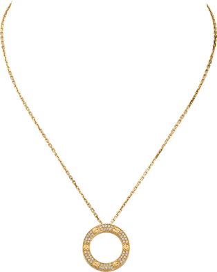 <span class='lovefont'>A </span> necklace, diamond-paved Yellow gold, diamonds