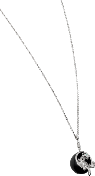 Collar Panthère de Cartier Oro blanco, jade nefrita, ónix, esmeralda, diamantes