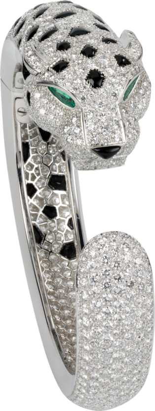 Bracelet Panthère de Cartier Platine, émeraudes, onyx, diamants