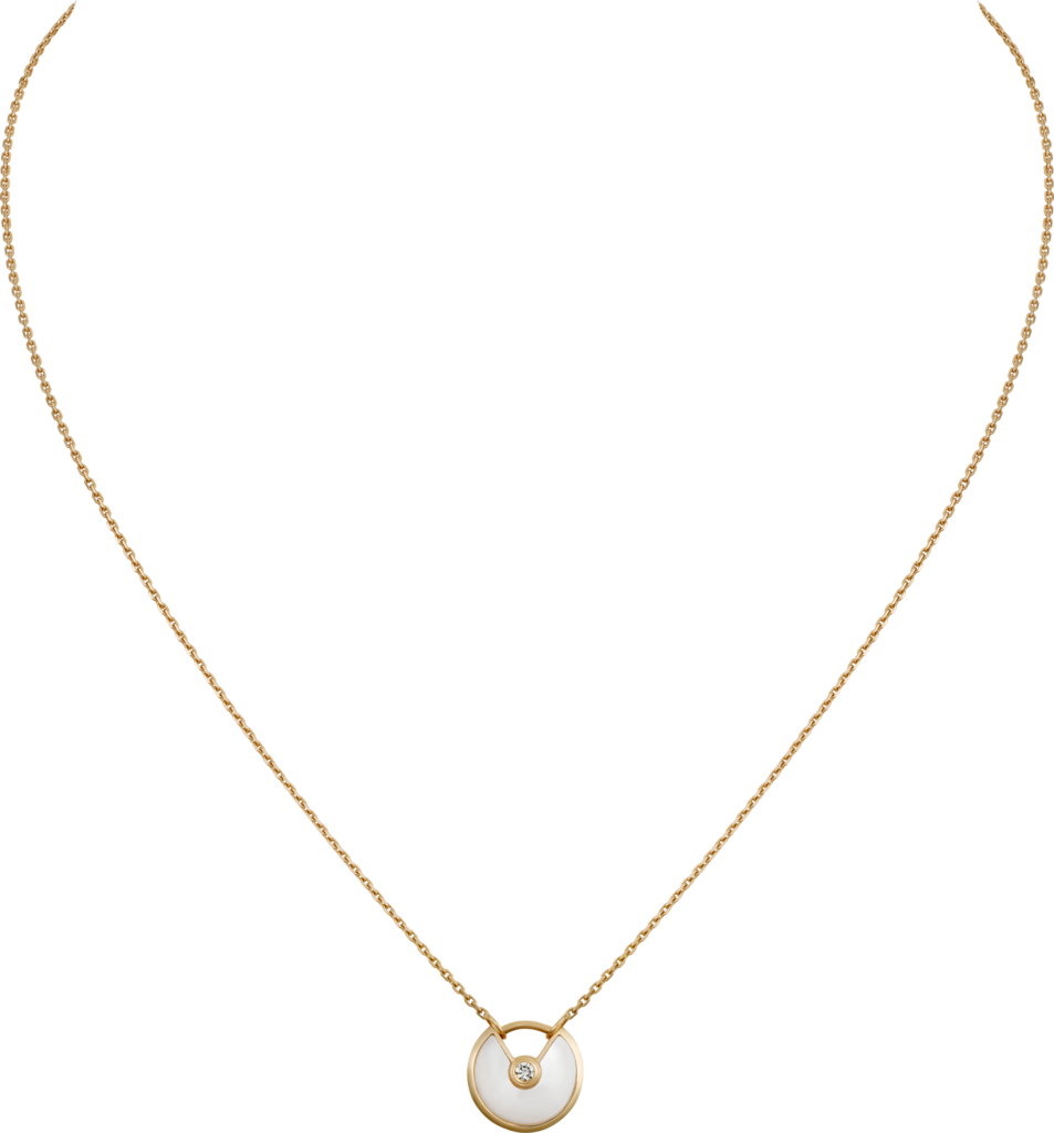 Amulette de Cartier necklace, XS modelYellow gold, diamonds, white mother-of-pearl