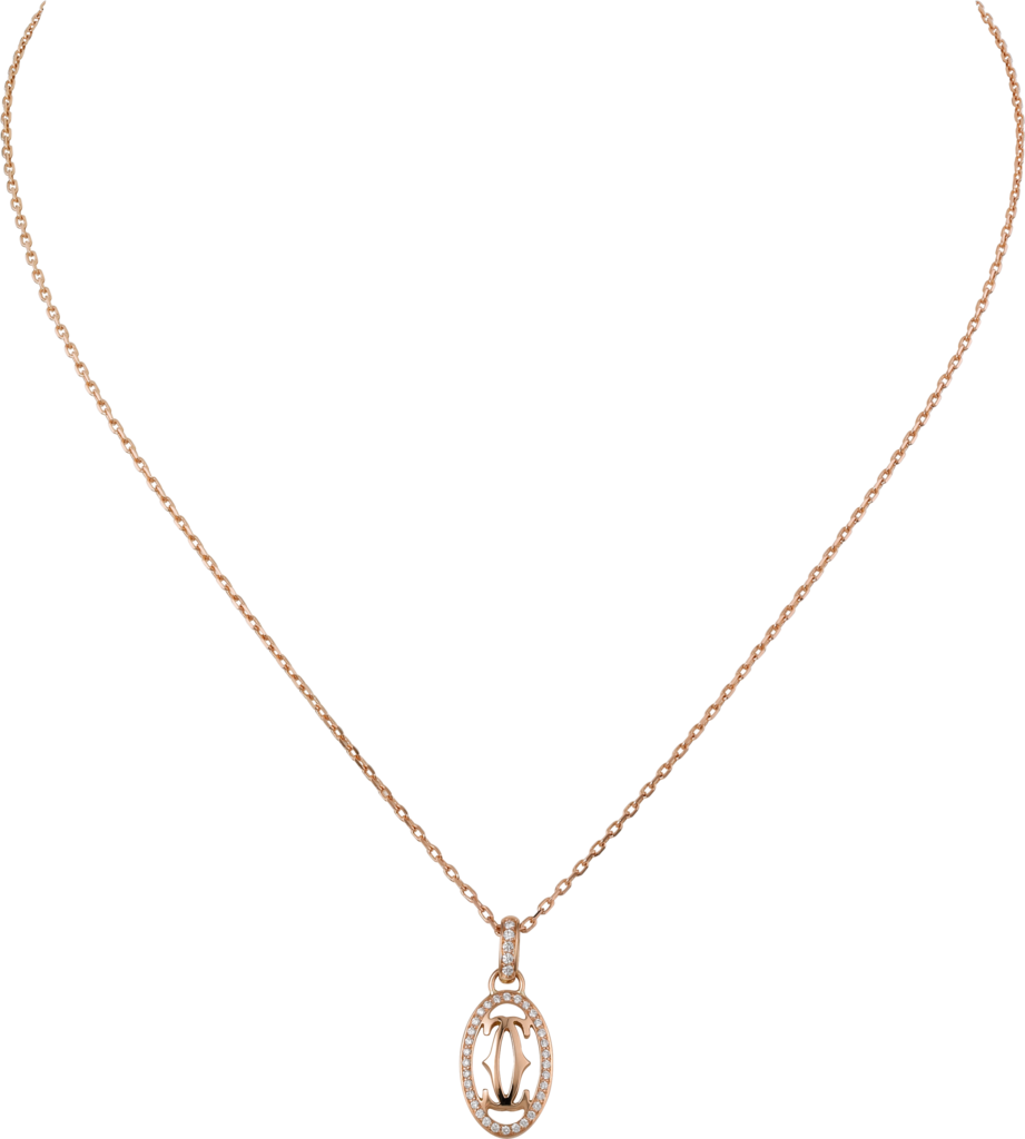 Logo necklaceRose gold, diamonds