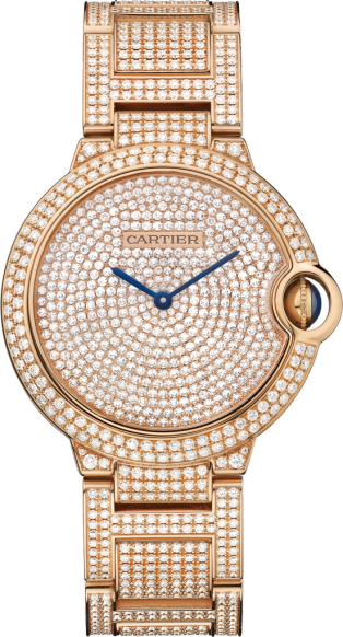 Ballon Bleu de Cartier watch 36mm, automatic movement, rose gold, diamonds