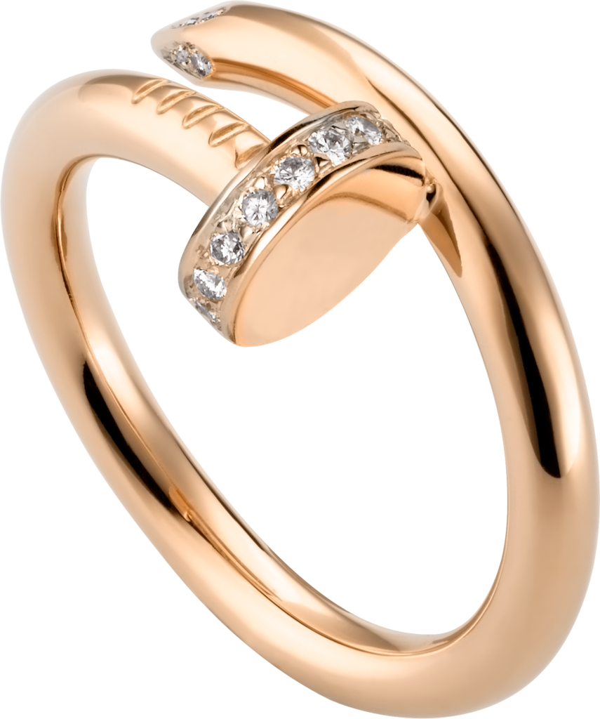Krijgsgevangene zeewier Vlek CRB4094800 - Juste un Clou ring - Rose gold, diamonds - Cartier