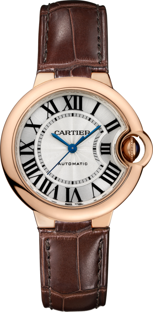 Ballon Bleu de Cartier watch33mm, automatic movement, rose gold, leather