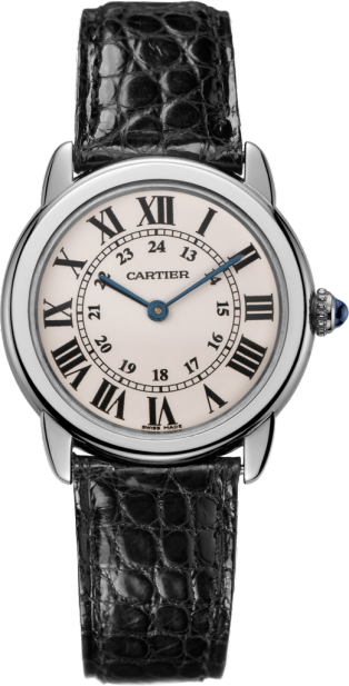 Ronde Solo de Cartier watch 29mm, quartz movement, steel, leather