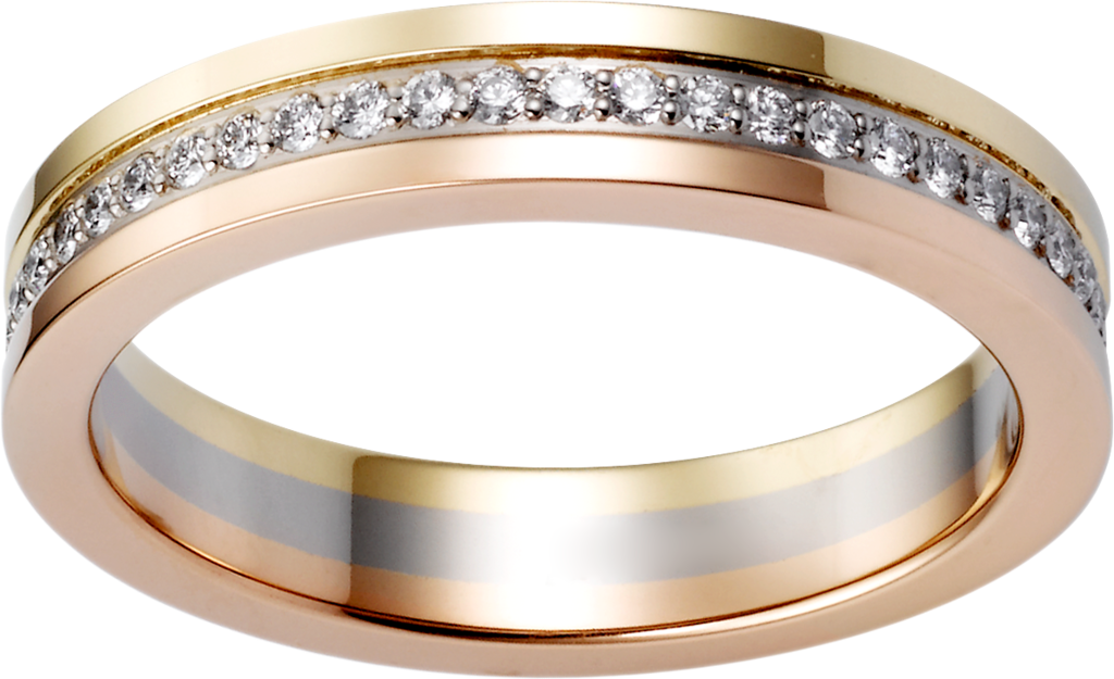 Vendôme Louis Cartier Wedding RingWhite gold, yellow gold, rose gold, diamonds