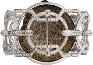 Panthère de Cartier High Jewellery bracelet Platinum, diamonds, fossilised matter, onyx