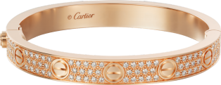 <span class='lovefont'>A </span> bracelet, diamond-paved Rose gold, diamonds