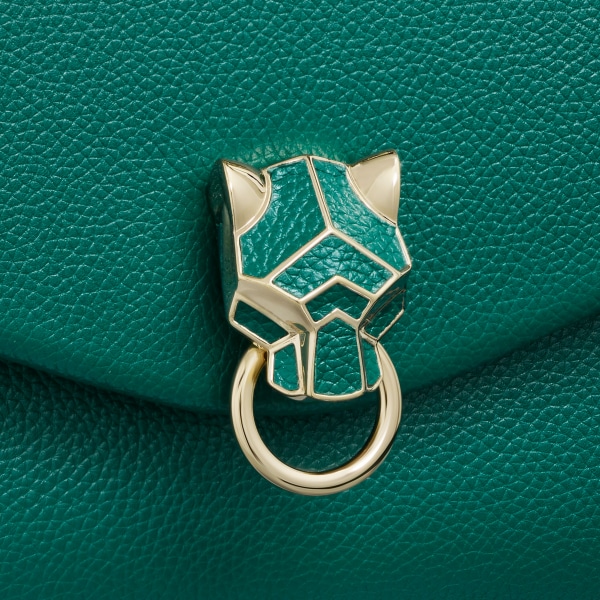 Bolso de cadena tamaño pequeño, Panthère de Cartier Piel de becerro verde intenso, acabado dorado