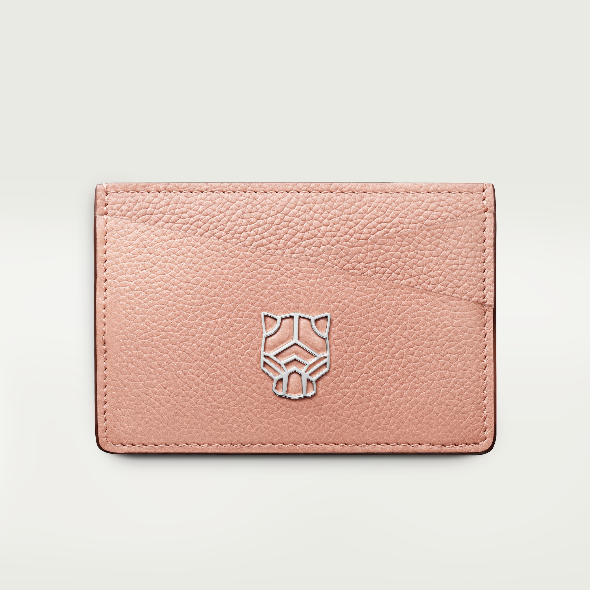 Panthère de Cartier Small Leather Goods, Card holderBlush calfskin, palladium finish