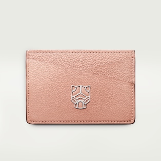 Panthère de Cartier Small Leather Goods, Card holder Blush calfskin, palladium finish