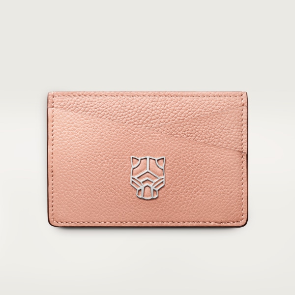Panthère de Cartier Small Leather Goods, Card holder Blush calfskin, palladium finish