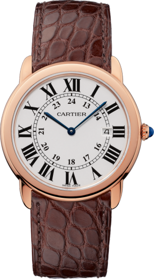 Reloj Ronde Solo de Cartier 36 mm, movimiento de cuarzo, oro rosa, acero, piel