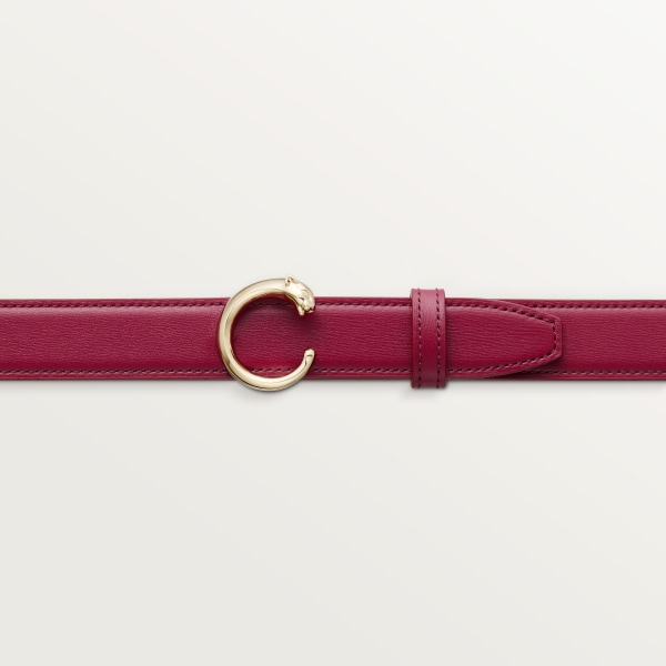 Panthère de Cartier belt Cherry red cowhide, golden-finish buckle