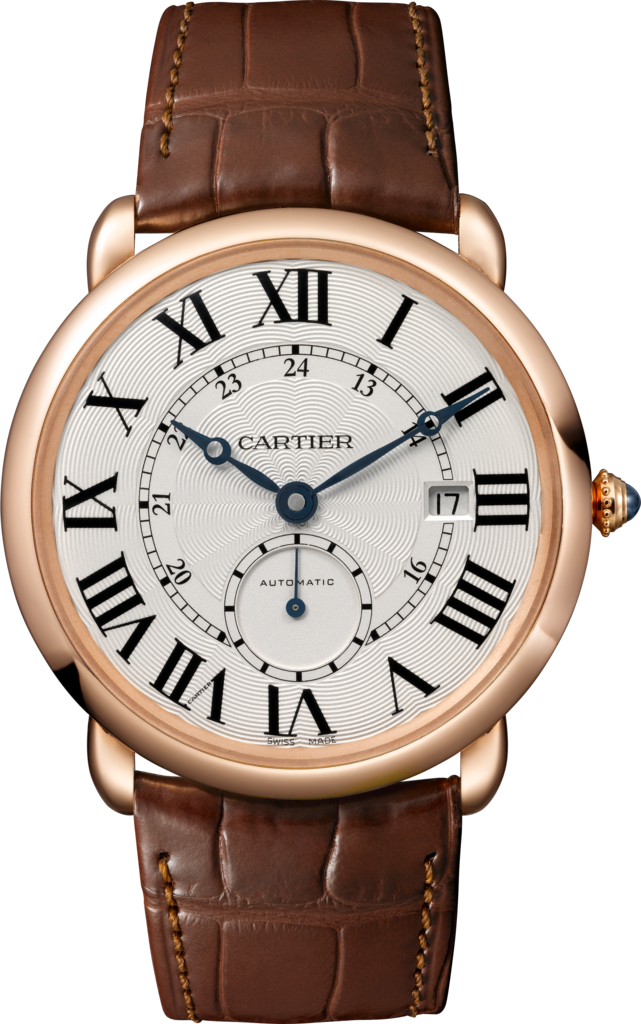Reloj Ronde Louis Cartier40 mm, movimiento automático, oro rosa, piel