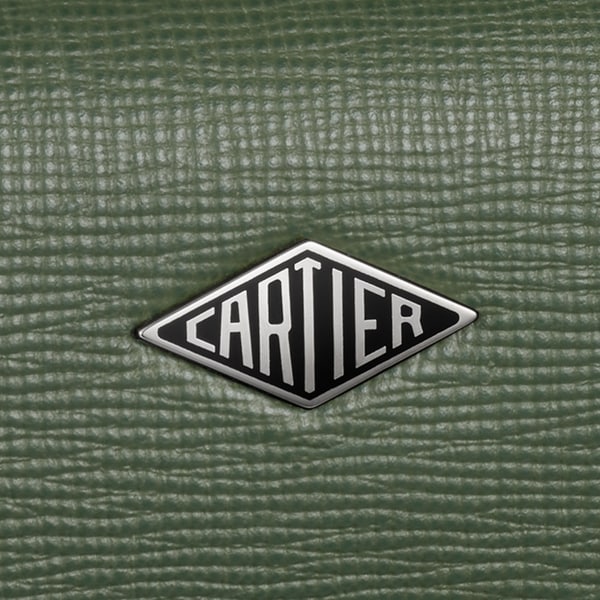 Shoulder bag, Cartier Losange Khaki textured calfskin, palladium finish and enamel