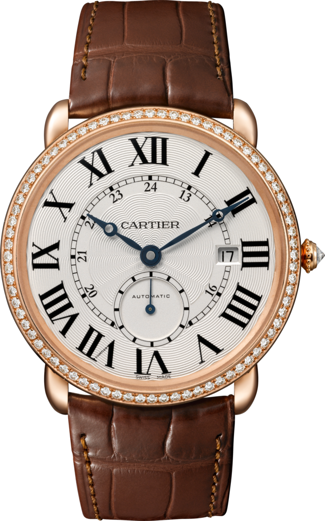 Reloj Ronde Louis Cartier40 mm, movimiento automático, oro rosa, diamantes