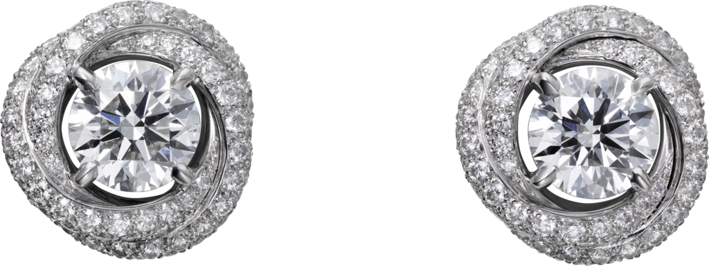 Trinity Ruban earringsWhite gold, diamonds
