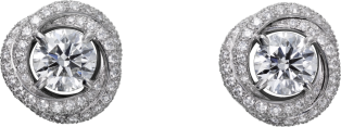 Boucles d'oreilles Trinity Ruban Or gris, diamants