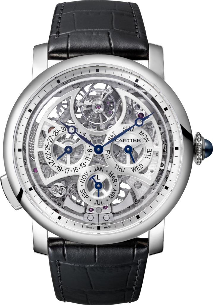 Reloj Rotonde de Cartier Gran Complicación Esqueleto45 mm, movimiento automático, platino, piel