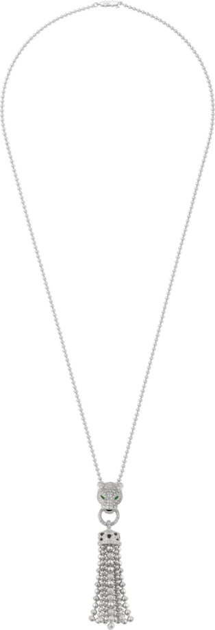 Collar Panthère de Cartier Oro blanco, esmeraldas, diamantes, ónix
