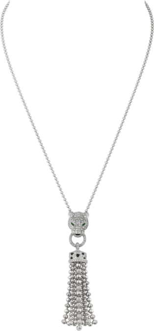 Collar Panthère de Cartier Oro blanco, esmeraldas, diamantes, ónix