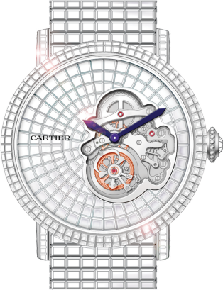 rotonde de cartier flying tourbillon reversed dial watch