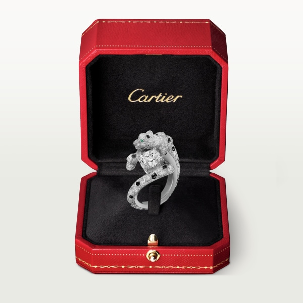 Anillo Panthère de Cartier Oro blanco, esmeralda, ónix, diamantes