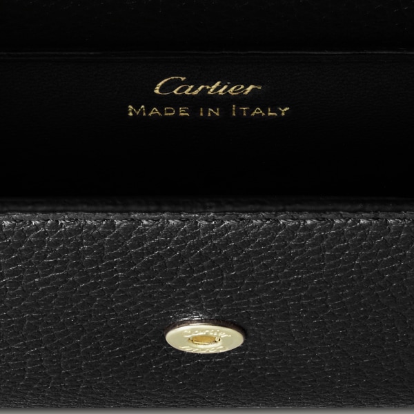 Pequeña marroquinería Panthère de Cartier, cartera Piel de becerro negra, acabado dorado