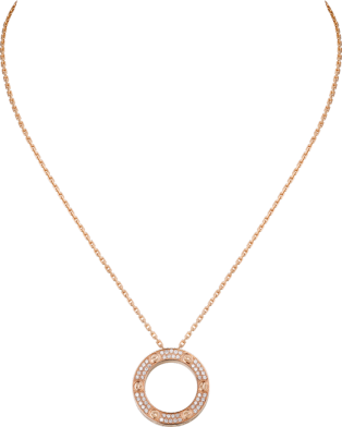 Collier <span class='lovefont'>A </span> Or rose, diamants