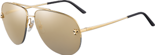 Panthère de Cartier Sonnenbrille Metall mit glattem Gold-Finish, Gläser mit goldfarbenem Spiegeleffekt