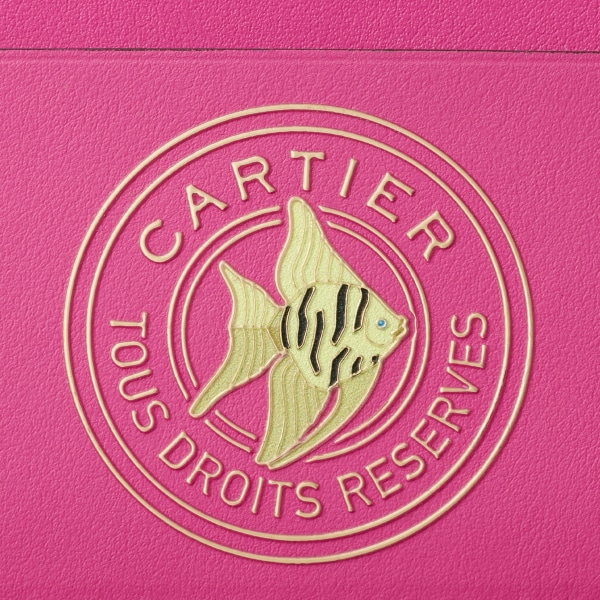 Tarjetero sencillo, Cartier Characters Piel de becerro fucsia
